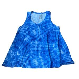 Blue Tie-Dye Sleeveless Top